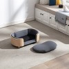 Elevated Dog Bed Pet Sofa with Solid Wood Legs and Bent Wood Back, Velvet Dog Bed with Removable Washable Cushion Cover - Cuddlewood - 2 of 4