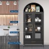73 In Metal Arched Cabinet, Kitchen Pantry Organizer with 1 Drawers & 2 Adjustable Shelves,for Living Room, Assembly Required - 4 of 4