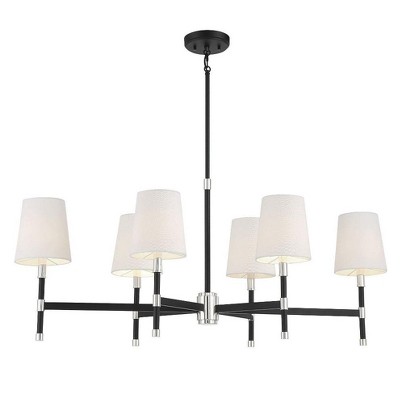 Savoy House Brody 6 - Light Chandelier in  Matte Black/Polished nickel