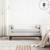 53.5"W Upholstered Bench, Ottoman Bench With Wood Legs & Bolster Pillows For End Of Bed, Bedroom, Living Room, Entryway - 2 of 4