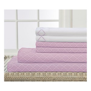 Revina Embroidered Microfiber Sheet Set (Full) Orchid - Elite Home Products