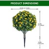 23in Artificial Topiary Flower with Ground Spike-Artificial Topiary Ball Trees with Rose Flowers- PE Fake Plants with Metal Stakes for Indoor and Out - 3 of 4