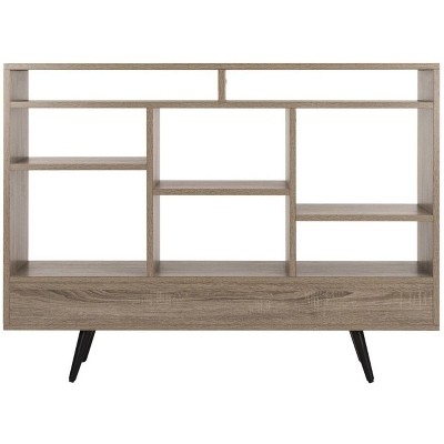 Dubai Collector's Fair Inspired Oak and Black Mid Century Etagere