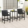 Tangkula 3 Piece Patio Bar Set Bistro Table & Chairs w/ Heavy-Duty Metal Frame - 3 of 4