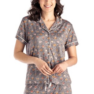 Hello Mello Women's Carried Away Lounge Short Sleeve Shirts Pajama Tops - 1 of 4