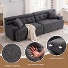 TIRAMISUBEST Compression Sofa,4-Seater Combined Sofa with Wood Grain Chenille Fabric,Memory Foam Cushions,4 Pillows for Living Room & Office - 4 of 4