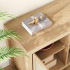 TackView Rattan TV Stand,Entertainment Center with 2 Doors & Adjustable Shelves, Boho Cabinet Storage for Living Room Bedroom - 2 of 4