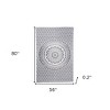 HomeRoots 80" X 56" Gray And White Mandala Cotton Hanging Tapestry - 3 of 3