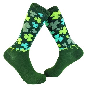 Crazy Dog T-Shirts Women's Lucky Shamrock Socks Funny St Patricks Day Green Novelty Crazy Fun - 1 of 4