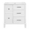 30" Bathroom Vanity with Sink, Freestanding Cabinet with Flip-Out Drawer & Double-Layer Storage, Solid Wood with Ceramic Basin - 4 of 4