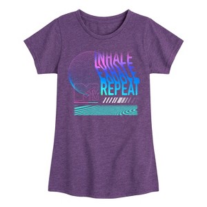 Girls' - MTV - Inhale Exhale Fitted Short Sleeve Graphic T-Shirt - 1 of 4
