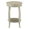 Vynxaria Teal Round Side Table: Wooden Top with Bottom Shelf, Sturdy Cabriole Legs for Living Room Decor - 2 of 4
