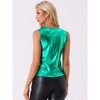 INSPIRE CHIC Women's U-Neck Stretchy Slim Fit Shiny Sparkly Metallic Tank Top - 4 of 4