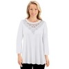 Collections Etc Lace Trim 3/4 Sleeve Knit Top - 4 of 4