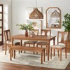 Buylateral Set of 2 Burntwood Dining Chairs with Padded Chair Seats - 3 of 4