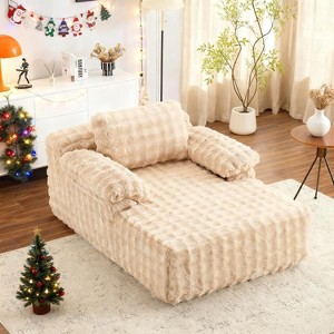 VINGLI Chaise Lounge Chair Boneless Couch Oversized Reading Chair Upholstered Bubble Fleece Cloud Couch Sofa Recliner Bed Comfy Sleeper Couches - 1 of 4