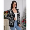 Clearlove Womens Christmas Cardigan V Neck Button Down Long Sleeve Open Front Cardigan Sweaters Knitwear Snowflake Elk Pattern - 2 of 4