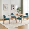 Chenille Upholstered Dining Chairs Set of 2,Modern Farmhouse Kitchen Side Chairs with Curved Back and Solid Wood Legs-Baofuwish - 2 of 4