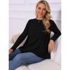 INSPIRE CHIC Women's Fall Winter Long Sleeve Crew Neck Stylish Curved Hem Tunic Tops - 3 of 4