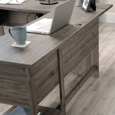 Pebble Pine L-Shaped Computer Desk with Drawer and Filing Cabinet