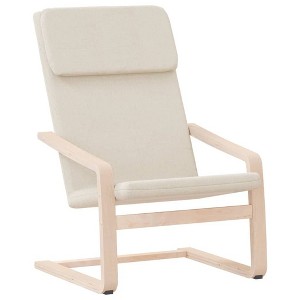 vidaXL Chair Accent Armchair Relaxing Seating Office Chair Furniture Fabric - Cream - 1 of 4