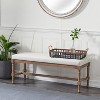 Traditional Linen Upholstered Wood Bench - Olivia & May - 2 of 4