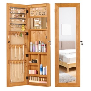 KTMBDW Mirror Jewelry Cabinet, Wall or Door Mounted Jewelry Organizer, 47.5-Inch Tall Large Capacity Cosmetic Storage, Gift Idea - 1 of 4