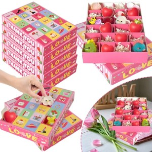 10 Pcs Advent Calendar Gift Boxes with 24 Compartments DIY Surprise Paper Boxes for Candy Jewelry Pink Cartoon Thank You Candy Wrapping Box - 1 of 4