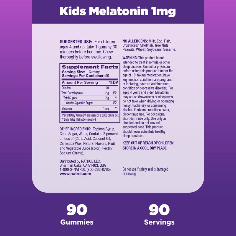 Natrol Kids' Melatonin Sleep Aid 1mg Gummies - Berry, 5 of 10