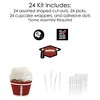 Big Dot of Happiness Grad Football - Cupcake Decoration - 2025 Graduation Party Cupcake Wrappers and Treat Picks Kit - Set of 24 - 4 of 4