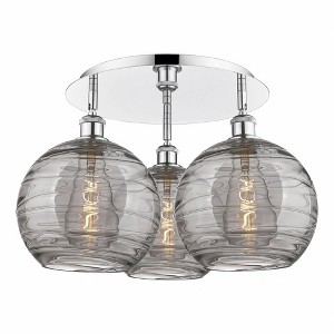 Athens Deco Swirl - 3 Light Flush Mount In Industrial Style-12.63 Inches Tall and 21.75 Inches Wide - 1 of 1