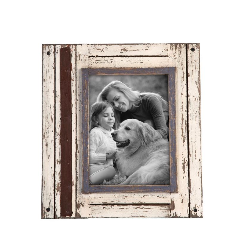White and Brown Decorative Distressed Wood Picture Frame - Foreside Home & Garden, 1 of 10