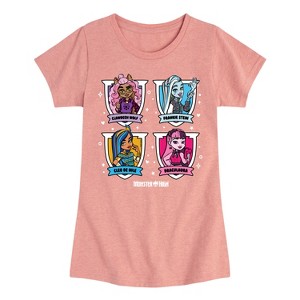 Girls' - Monster High - Clawdeen Wolf Frankie Stein Cleo de Nile Draculaura Fitted Short Sleeve Graphic T-Shirt - 1 of 4