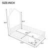 Bellemave Twin Size Metal House Platform Bed with Guardrail and Chimney, White - 4 of 4