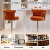 Okak Velvet Bar Stools Set of 2, Adjustable Swivel Barstools with Silver Plated Metal Leg, Chrome Nailhead, Counter Height Chairs for Kitchen - 2 of 4