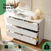 AMERLIFE Storage Dresser, Modern Chest with Rounded Corners, Wood Cabinet Organizer for Living Room, Easy Assembly - 3 of 4