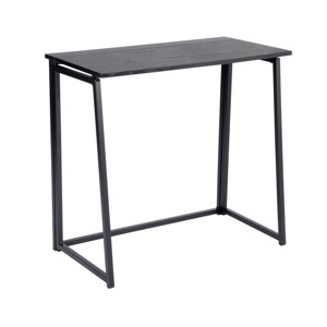 FurnitureR Folding Home Office Desk, 31.5 Inches Foldable Table, Space Saving Computer Study Desk Compact Writing Workstation for Small Space, Black - 1 of 4