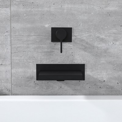 Matte Black Wall Mount Waterfall Tub Faucet with Single Handle