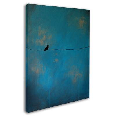 Trademark Fine Art -Nicole Dietz 'Lone Bird Blue' Canvas Art