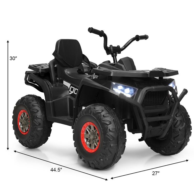 Costway 12V Kids Electric 4-Wheeler ATV Quad 2 Speeds Ride On Car w/MP3&LED Lights, 3 of 11