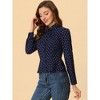 INSPIRE CHIC Women's Vintage Heart Elegant Button Front Blouse Peter Pan Collar Top Shirts - 2 of 4