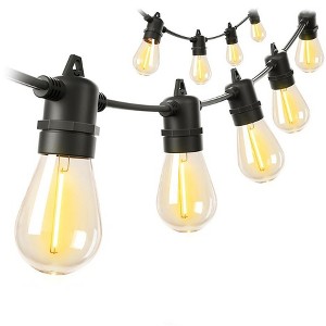 Itopfox 100FT LED Outdoor String Lights with Remote, Dimmable Patio Lights, Timer & 3 Lighting Modes, 32 Shatterproof Edison Bulbs, Waterproof - 1 of 4