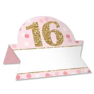 Big Dot of Happiness Sweet 16 - 16th Birthday Party Tent Buffet Card - Table Setting Name Place Cards - Set of 24 - 1 of 4