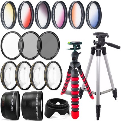 Vivitar 52mm Color Filter Kit , Telephoto Lens , Wide Angle Lens and Accessory Kit for Nikon D3200 and D3299