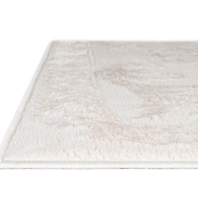 Ivory Medallion Synthetic 6' x 9' Rectangular Area Rug
