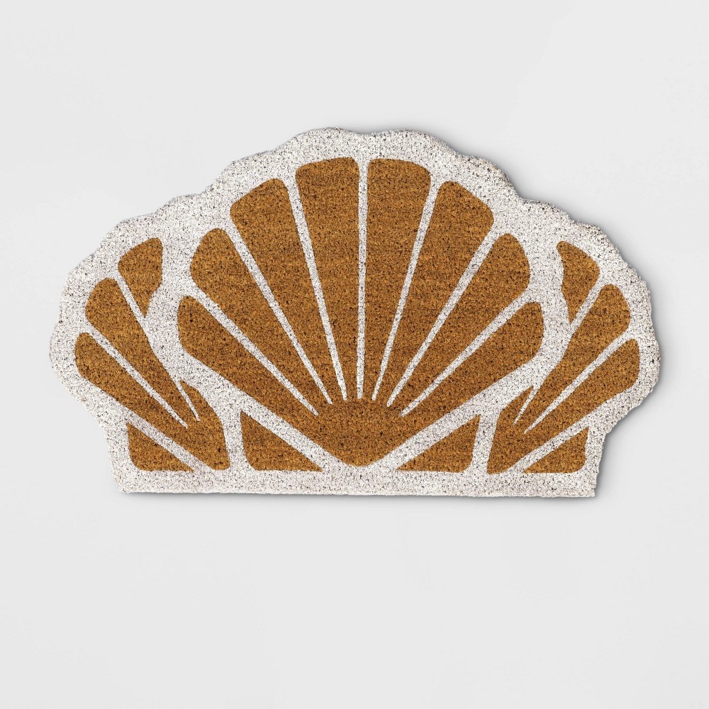 18"x30" Shells Coir Doormat Natural/White - Sun Squad™