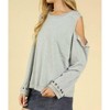 Women's Distressed Grommet Top - Honey Punch - 2 of 4