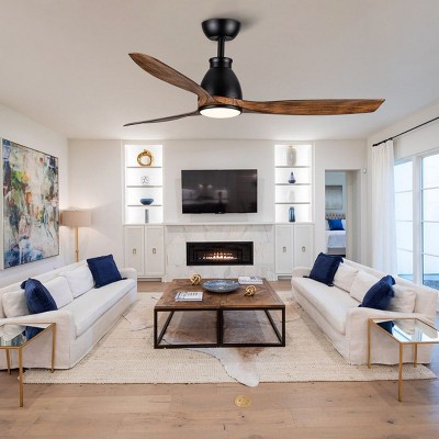 LED 18W Dimmable 52" Indoor Ceiling Fan Direct Current Fan Ceiling Chandelier Fan With Remote, Memory Function, Timing Function-The Pop Home