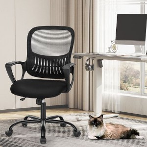 CAVINAS Ergonomic Office Chair, Mid Back Mesh Computer Desk Chair, Executive Office Chair Height, Adjustable Swivel Task Chair with Lumbar Support - 1 of 4