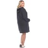 Women's Plus Size Hoodie Sweatshirt Dress - White Mark - 3 of 3